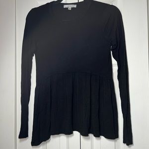 gaze black flowy long sleeve tee